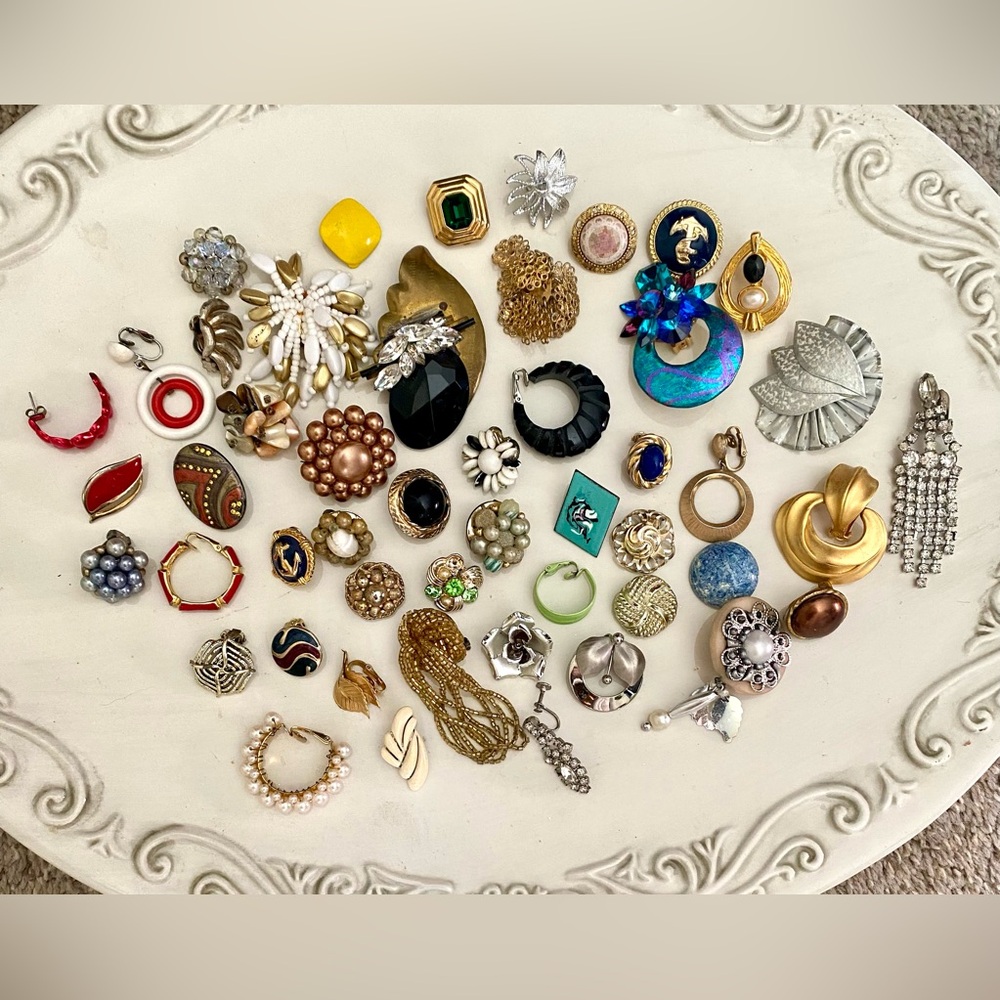 Vintage Single Earrings Lot / Craft Jewelry